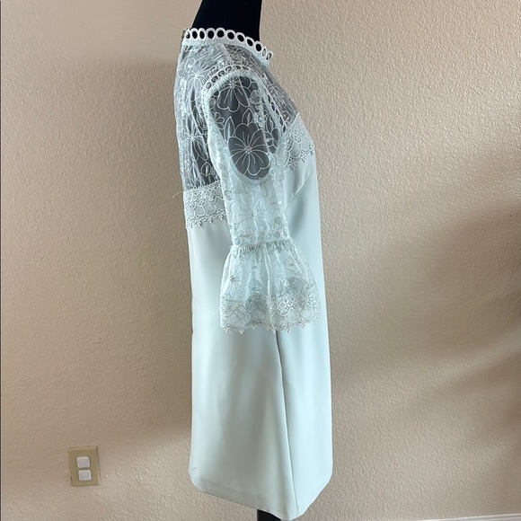 Ted Baker London Pastel Blue Embroidered Rachael Lace Elegant Dress - Picture 5 of 9